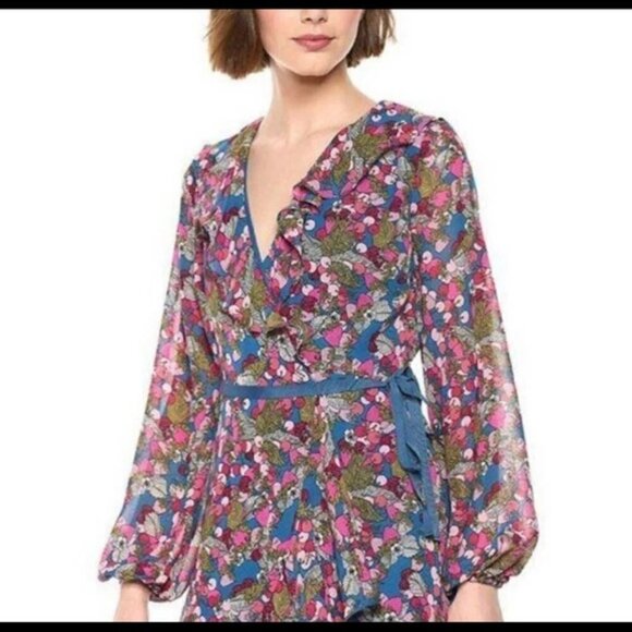 Betsey Johnson Very Cherry Wrap Dress Size 2 - Picture 4 of 11